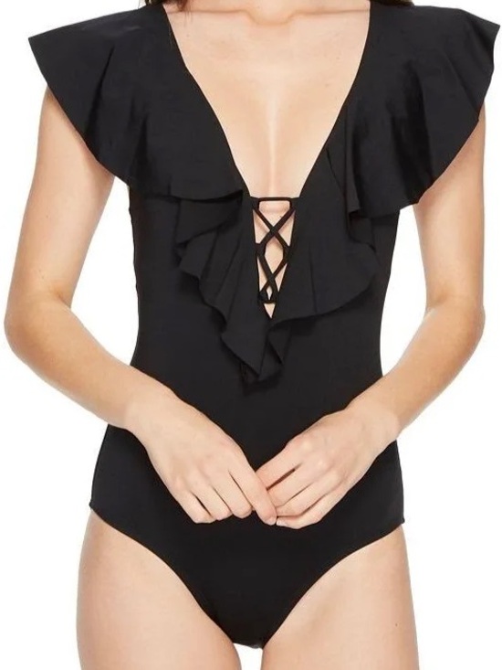 Jantzen Other - Jantzen Ruffle Black One-Piece Swimsuit